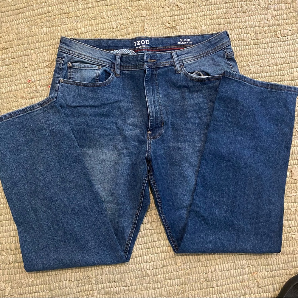 Izod Blue Relaxed Jeans with Lived-In Look
